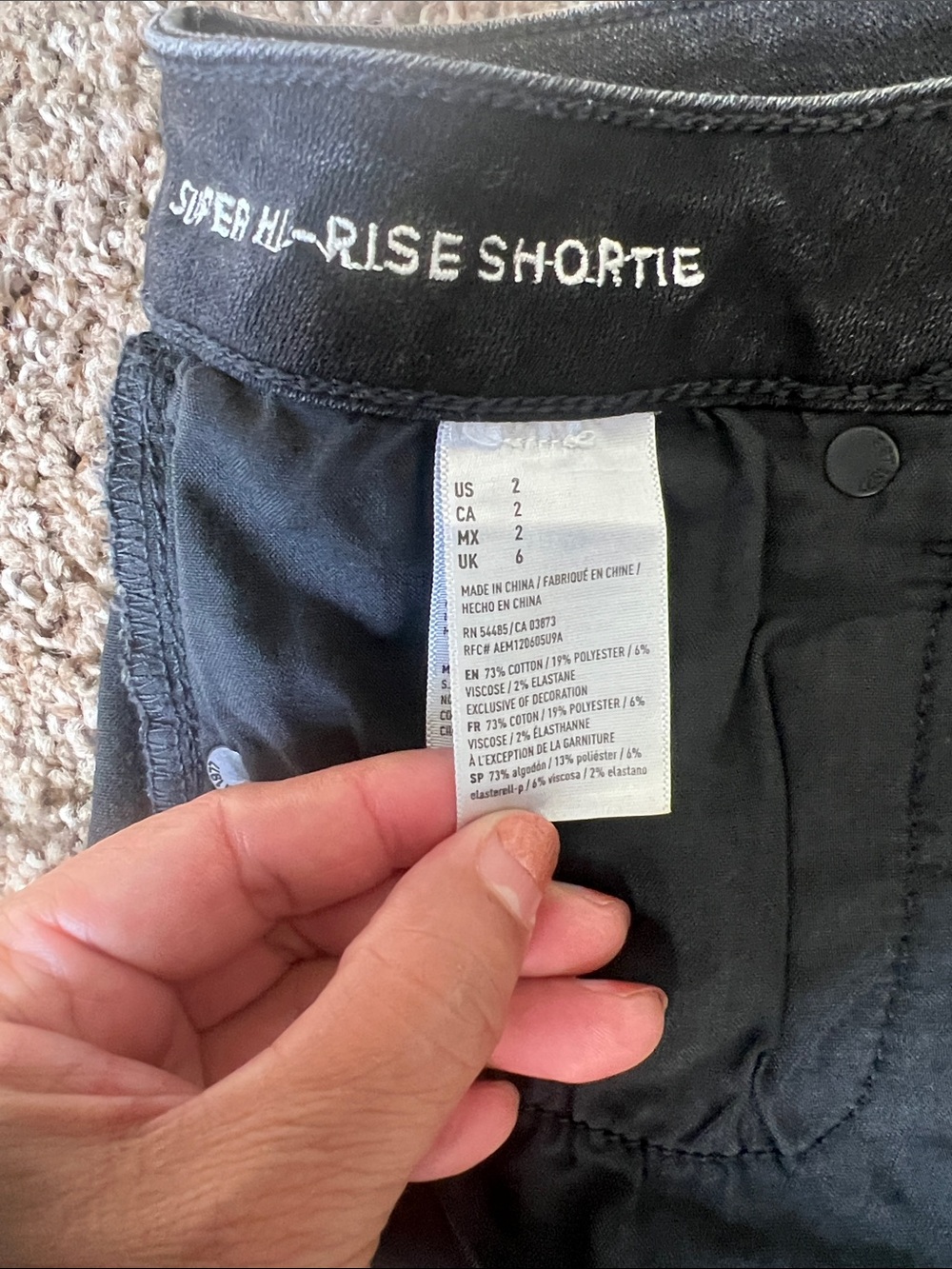 American Eagle Outfitters Black Roll-Cuff Denim Shorts - Picture 5 of 7